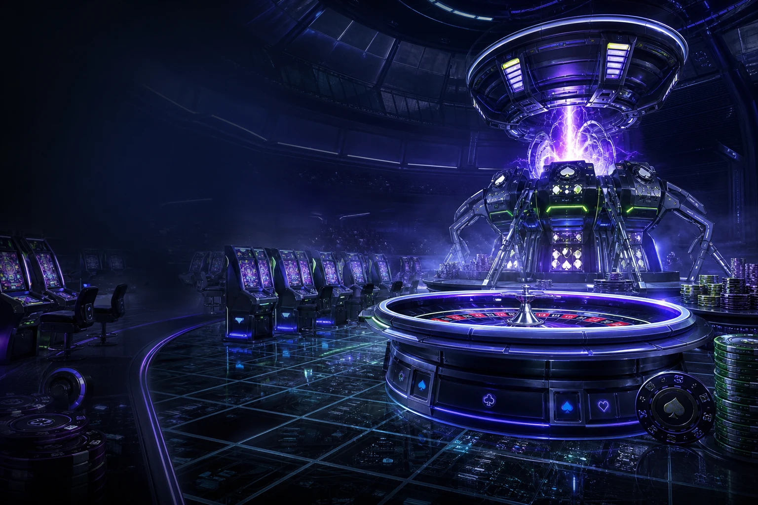 Neon Circuit tournament casino interface